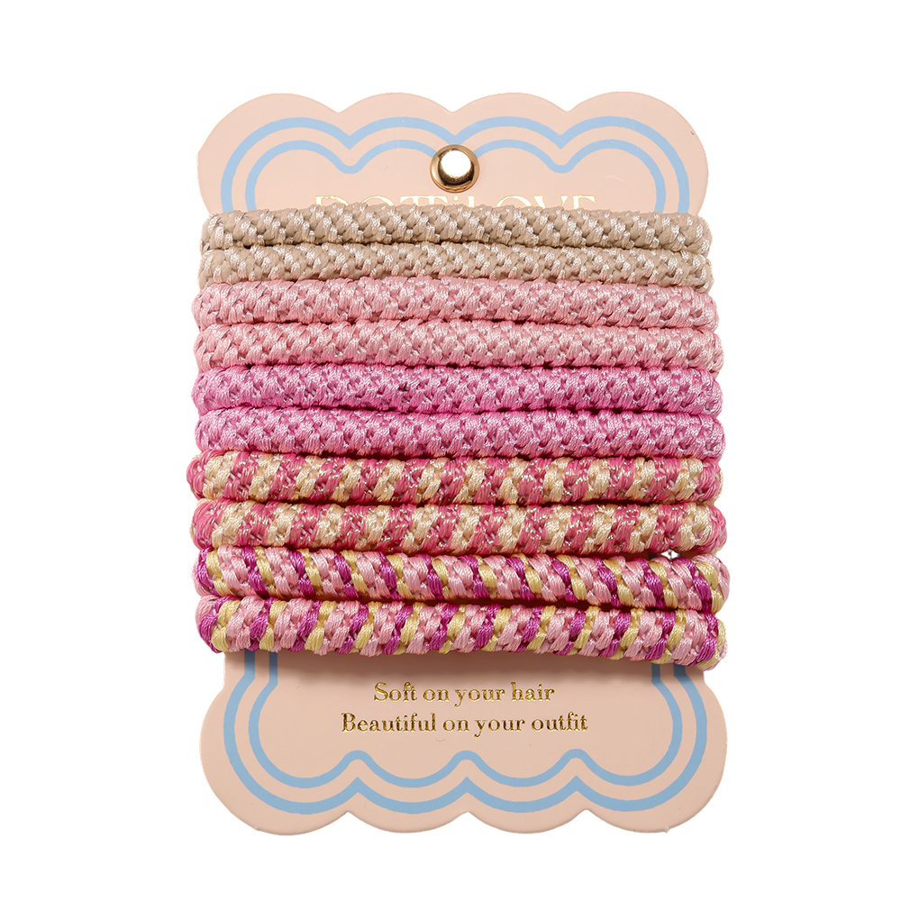 10 pcs. Pink rubber scrunchie set