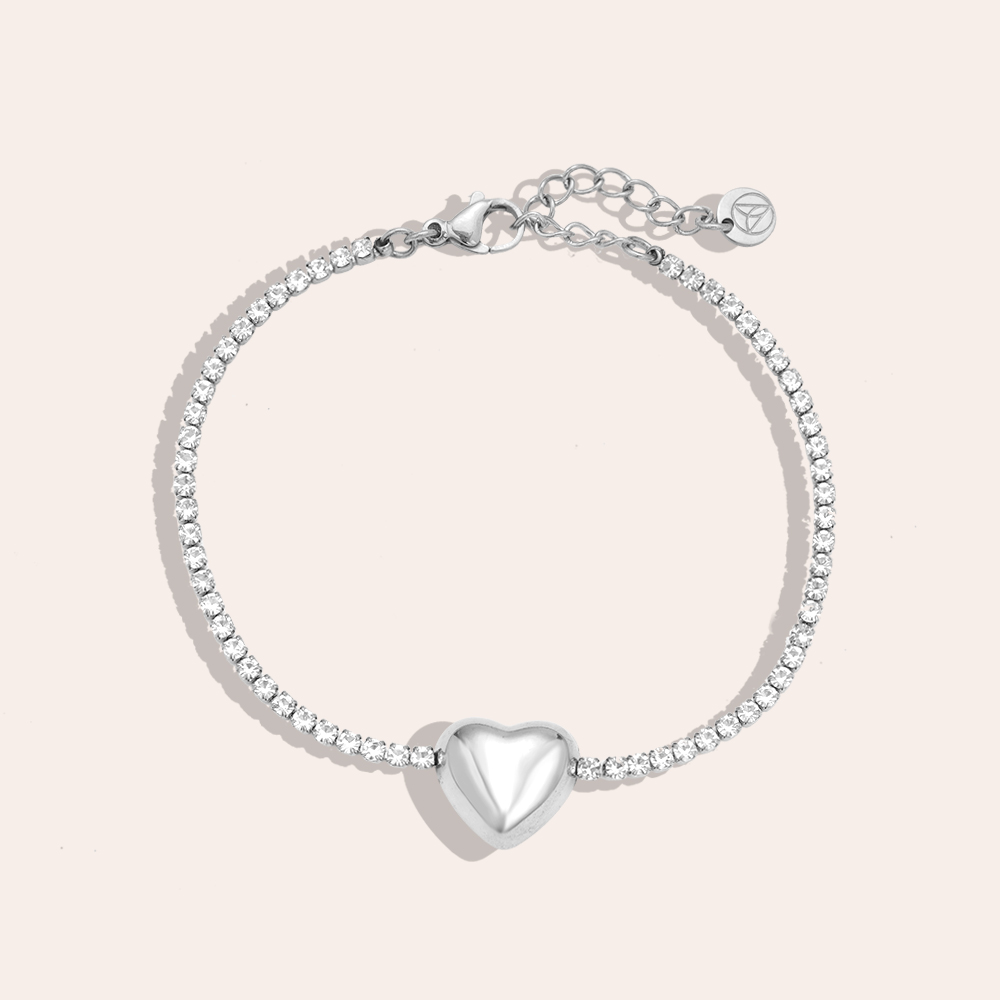 16cm Heart In Diamond Chain stainless steel bracelet