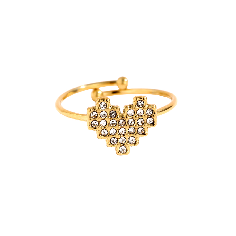 Stainless steel ring Glory Heart Diamond