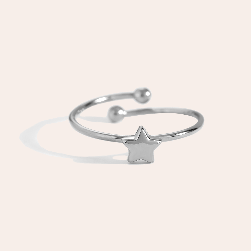 Simple Star stainless steel ring   