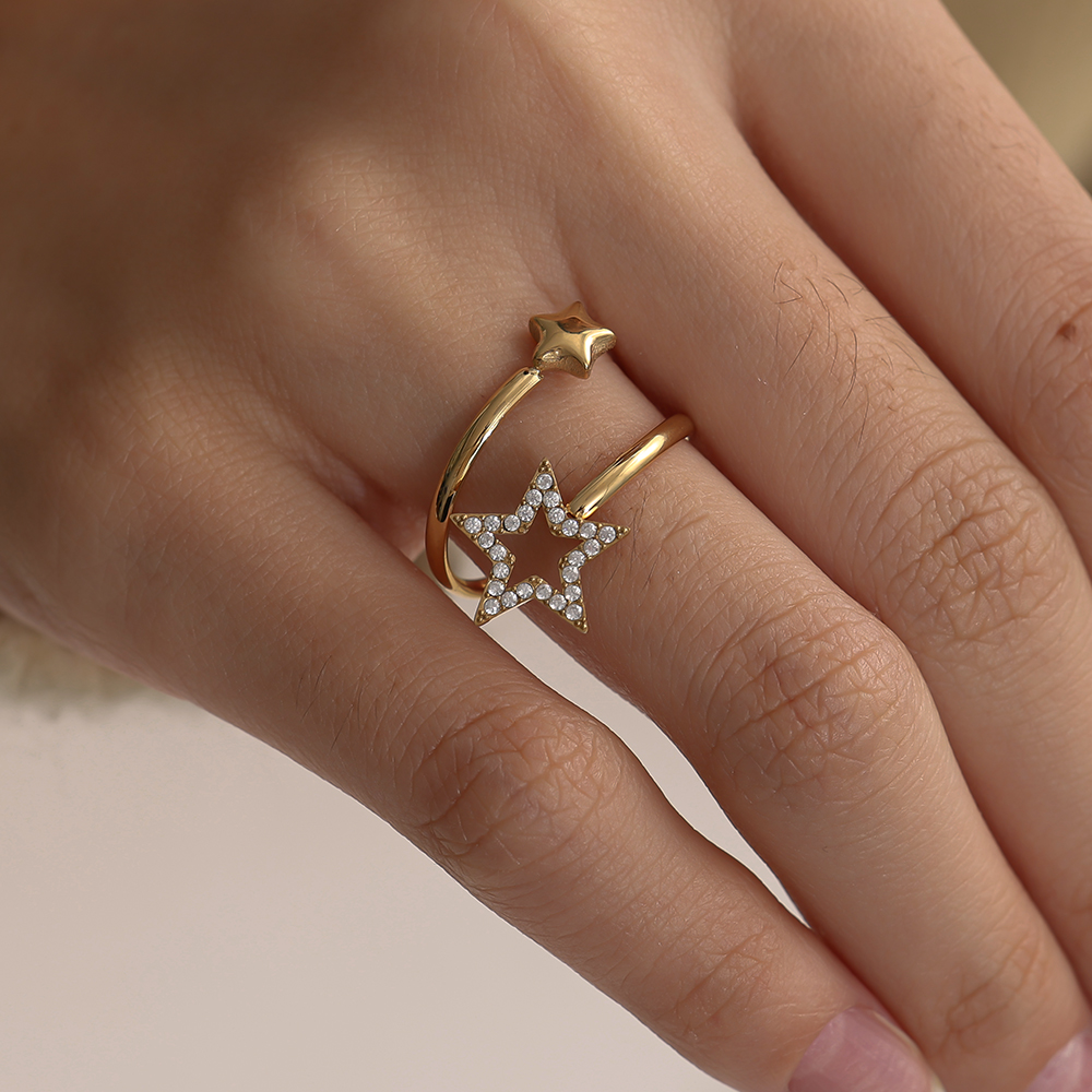 Stainless Steel Ring – Adjustable Star Hug