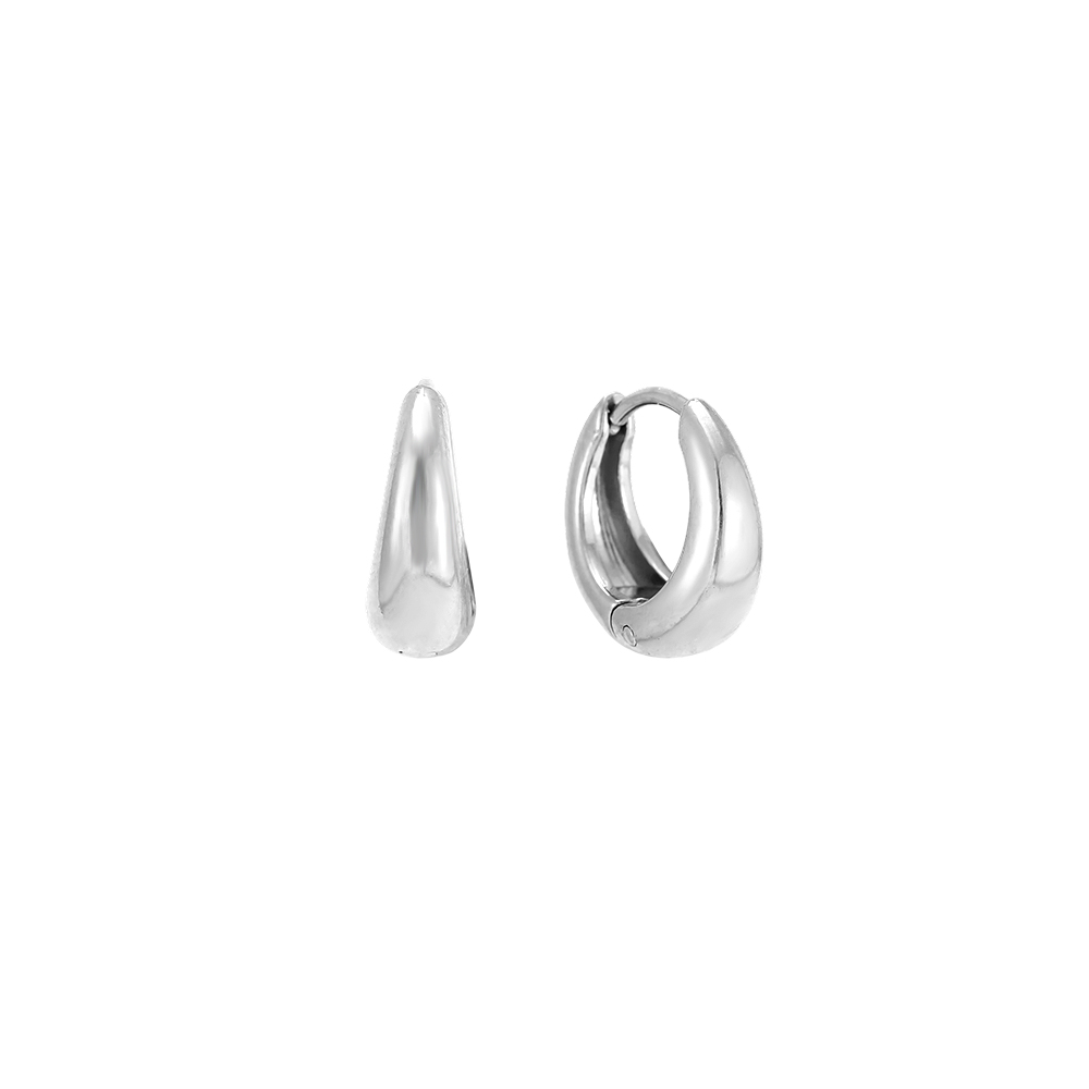 Stainless steel earrings, 14mm, classic hoop earrings  