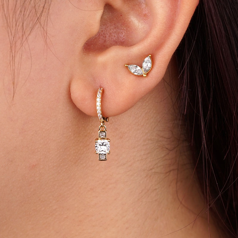 Gold-plated earrings Diamond Mannequin Hoop