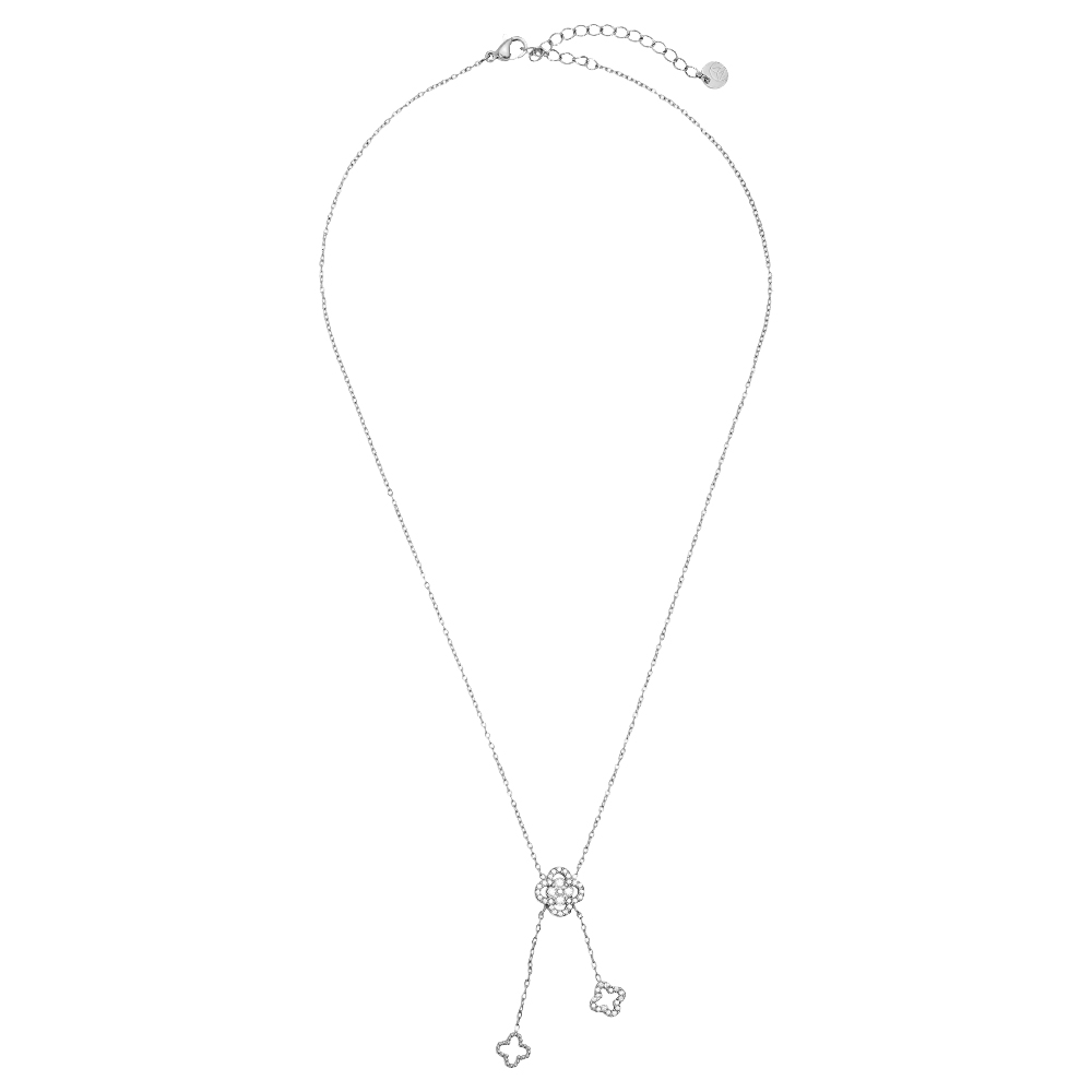 Stainless steel necklace 39cm Perfect Diamond Lucky Flower