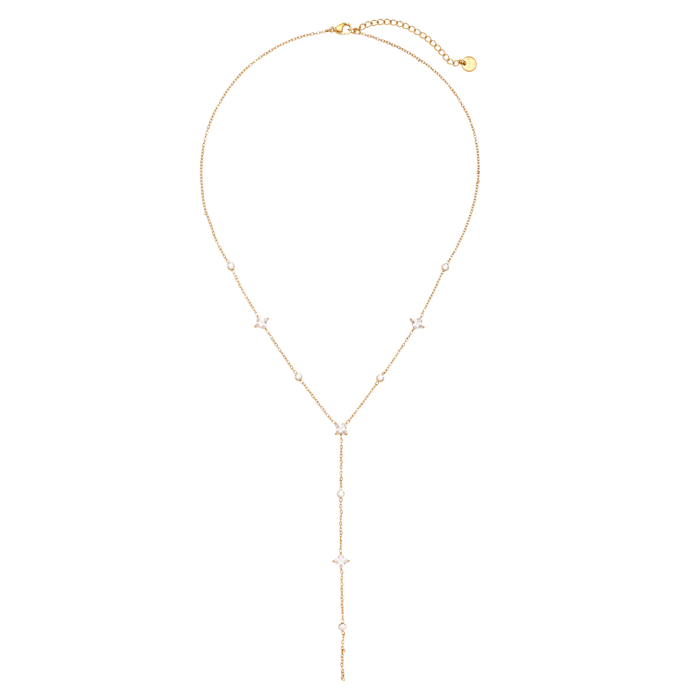 Stainless steel necklace 39cm Cube Diamond