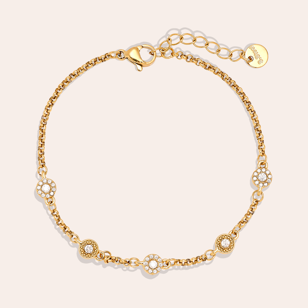 Stainless steel bracelet 17cm Perfect Small Diamond Dots