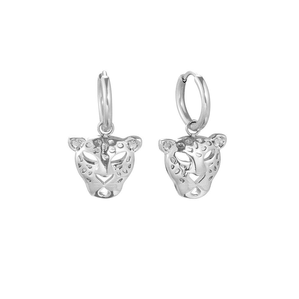Stainless steel earrings Leopard Head