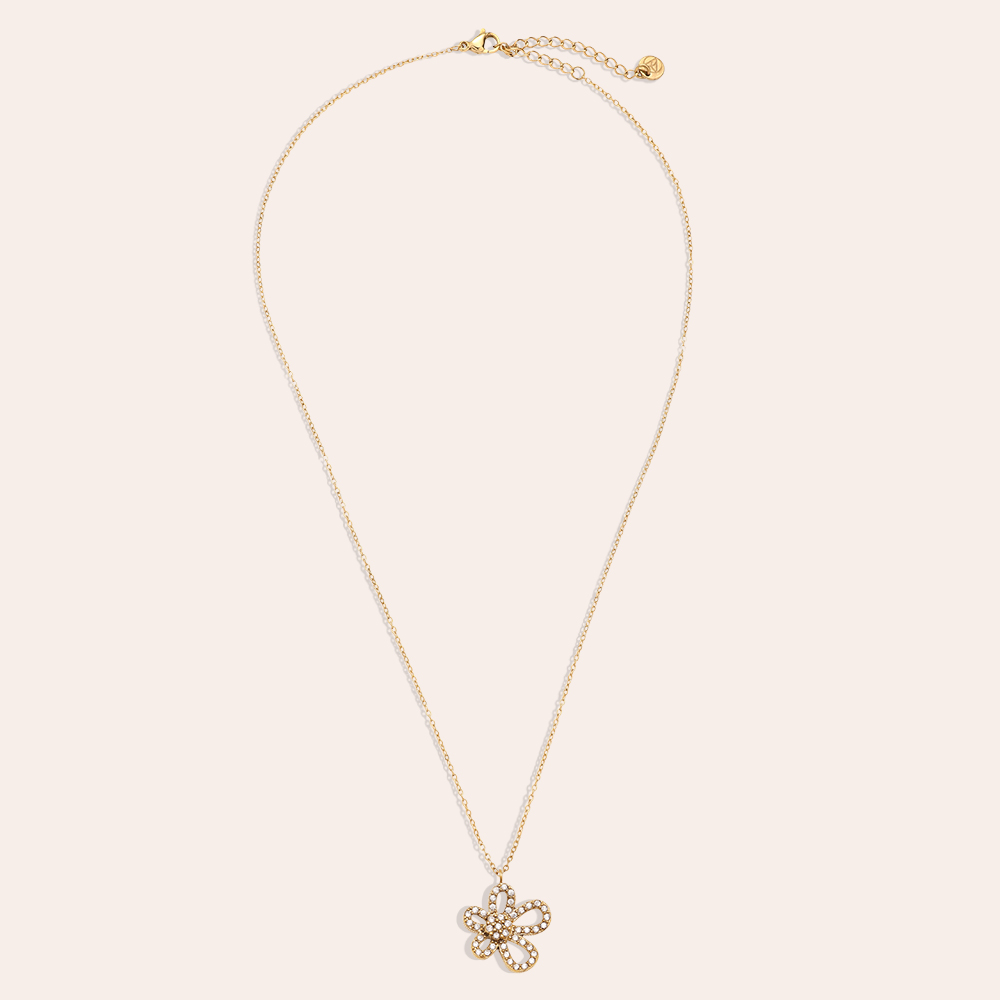 Stainless steel necklace 40cm Cool Diamond Flower