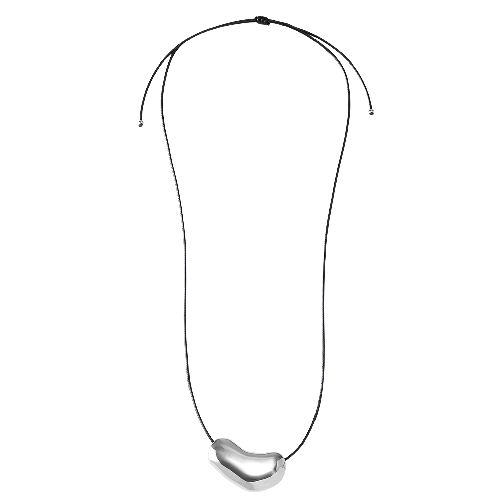 Stainless steel necklace 90cm Organically shaped