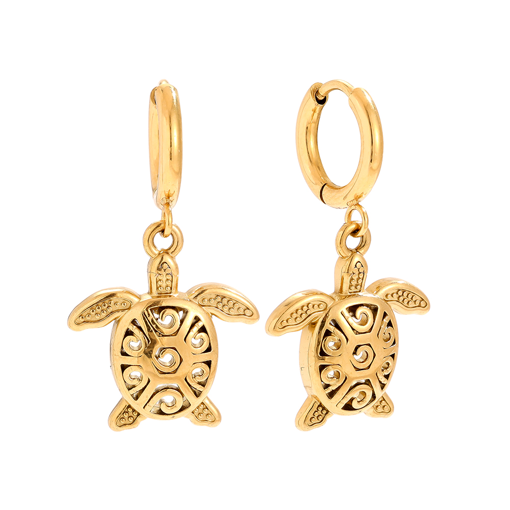 Stainless steel earrings 3.2cm Nice Turtle