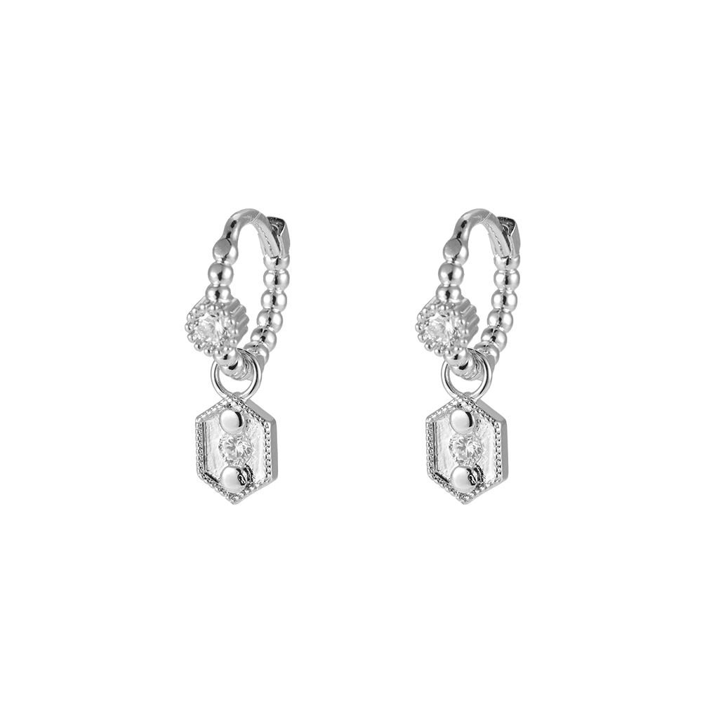 Hexagon Spotlight Gold-plated Earrings