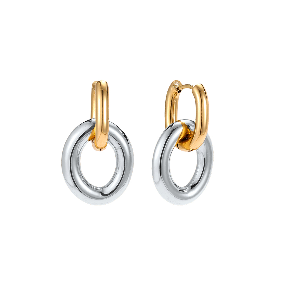 Stainless steel earrings: 30 mm round rings 