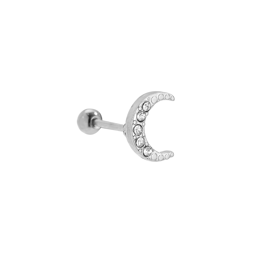 Stainless steel piercing 8mm Diamond Moon
