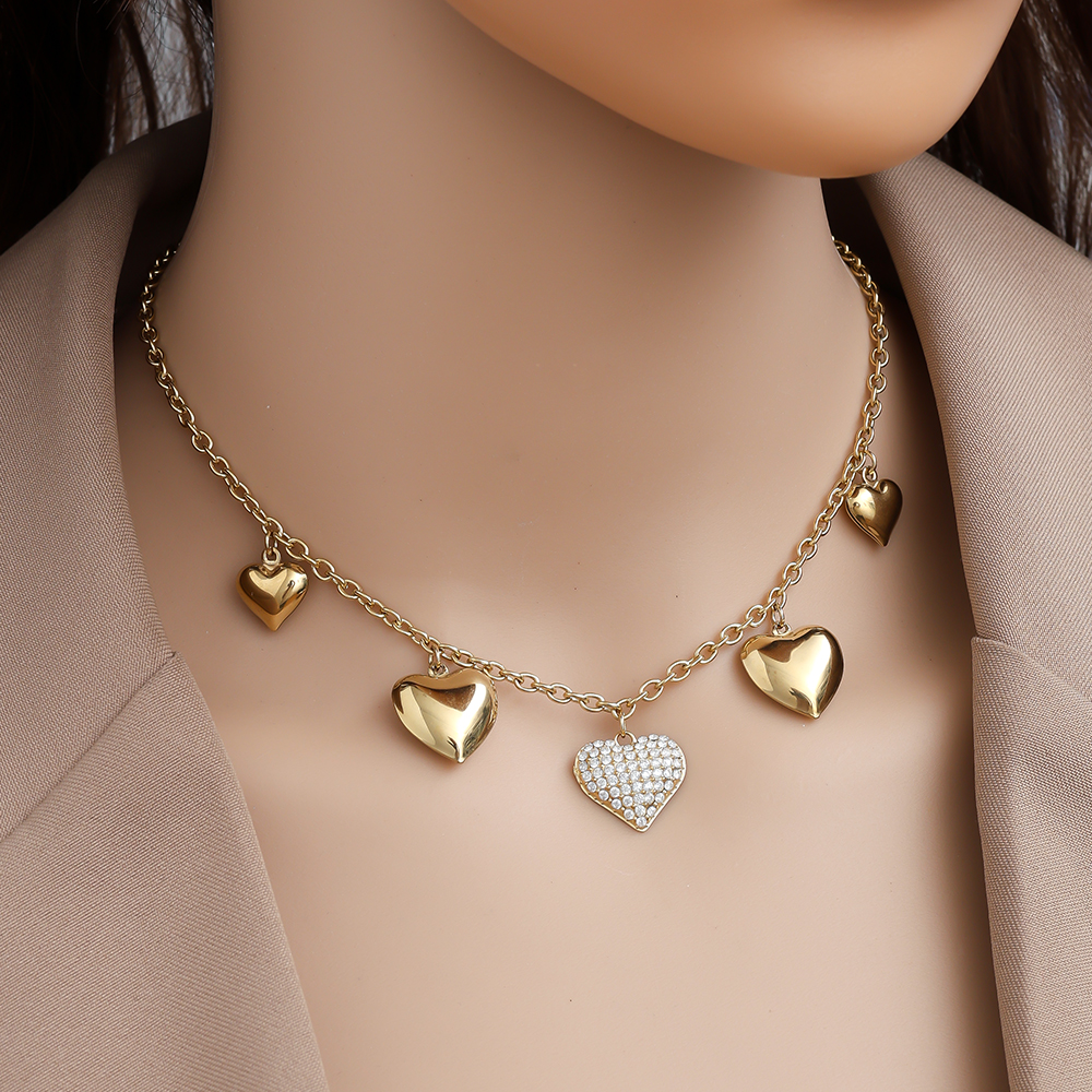 Stainless steel necklace 45cm Many Great Hearts