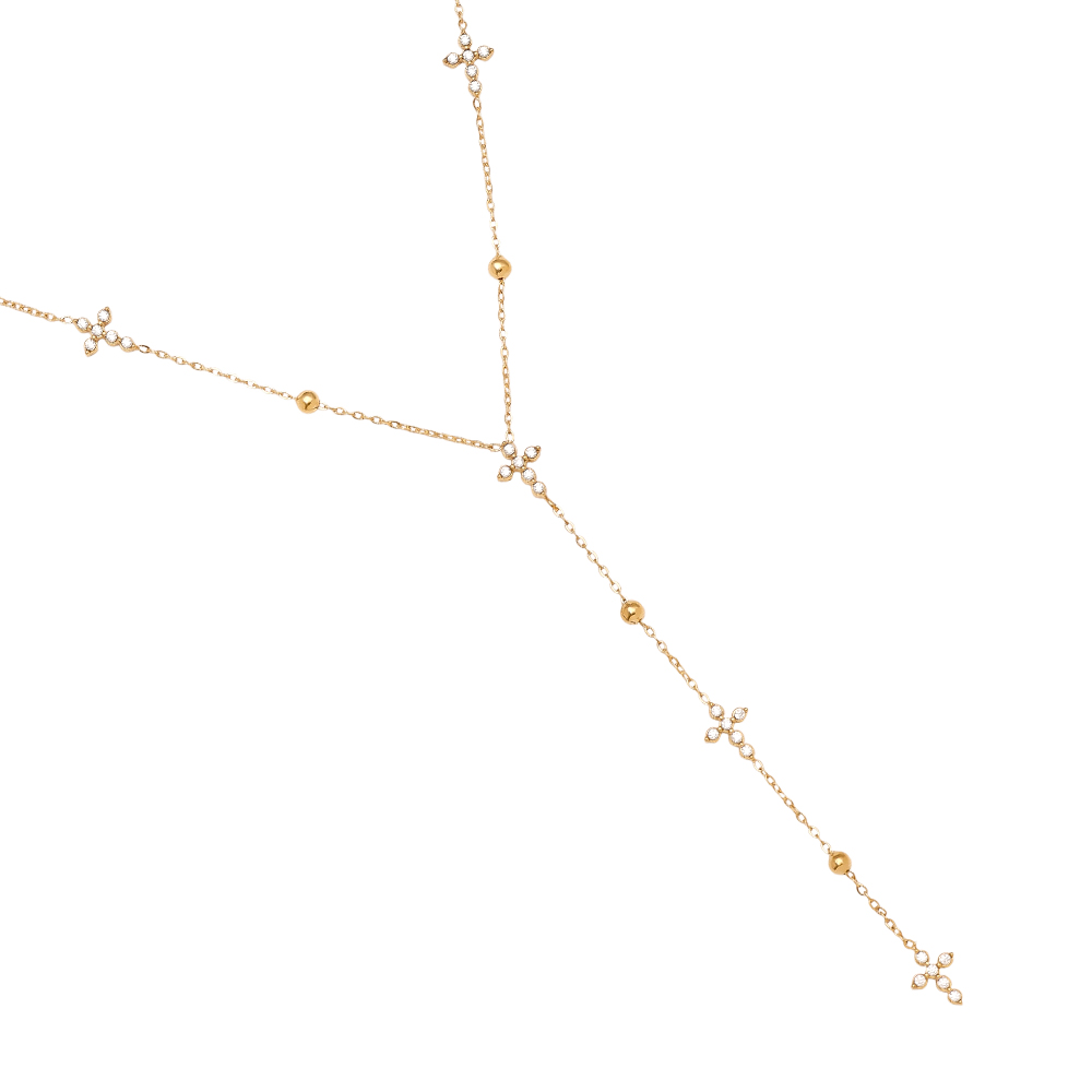 Stainless steel necklace 39cm Diamond Mini Cross