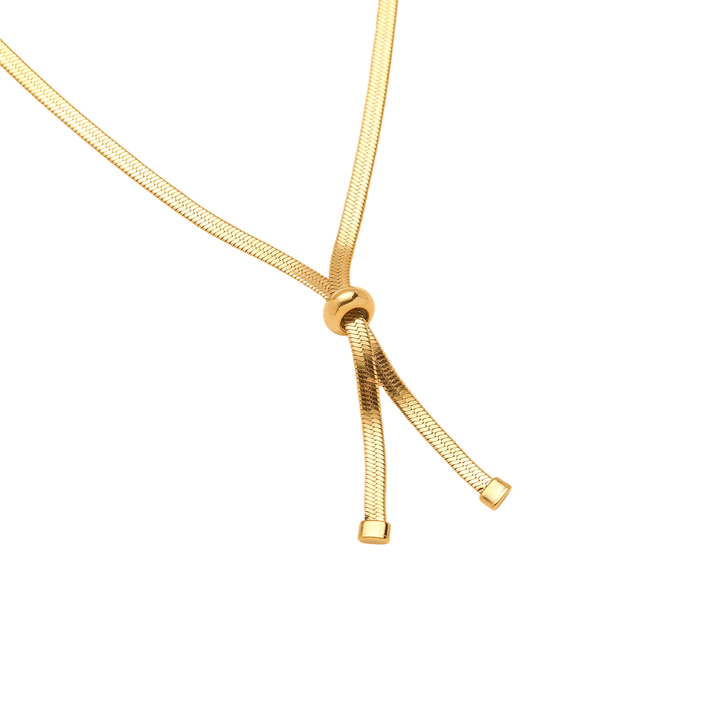 Stainless steel necklace, 49 cm, snakeskin-effect