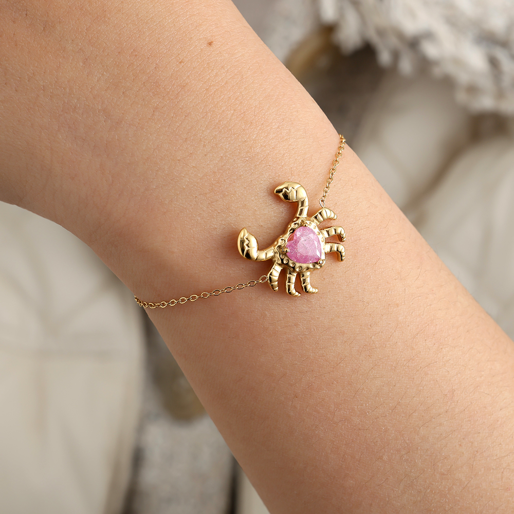 Stainless steel bracelet 16cm Crab And Diamond