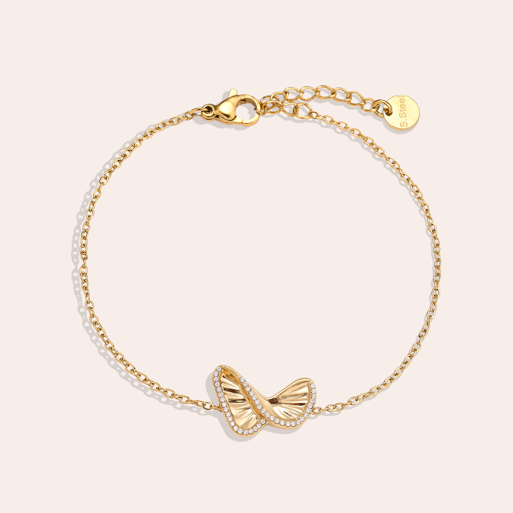 Stainless steel bracelet 16cm Like Diamond Butterfly