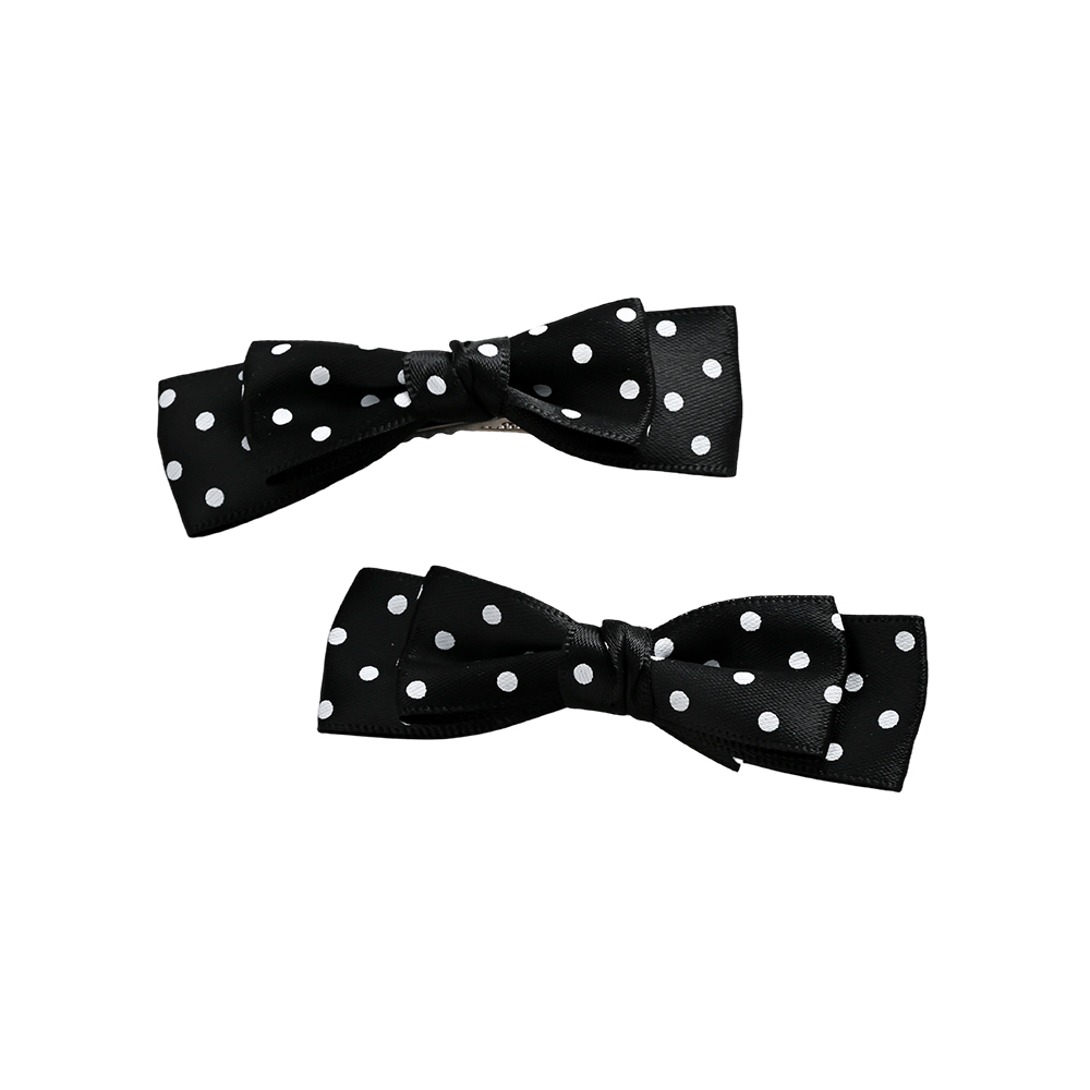 8.5cm, set of 2: bow with polka dot pattern hair clip set   