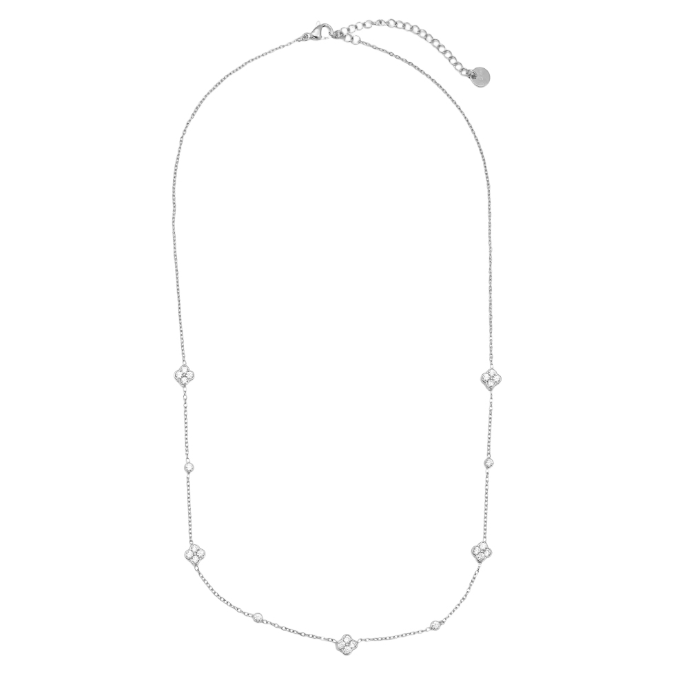 Stainless steel necklace 43cm Small Diamond Flower