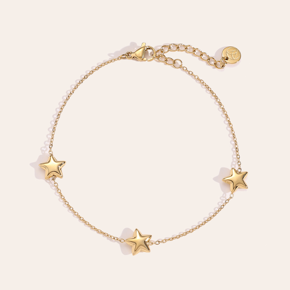 16cm Simple Stars stainless steel bracelet      