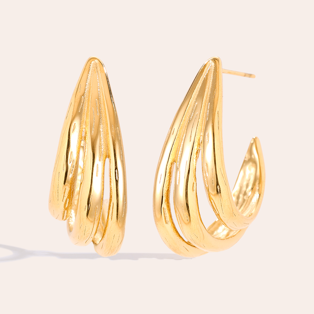 Stainless steel earrings 1.3*3cm Drop Feeling