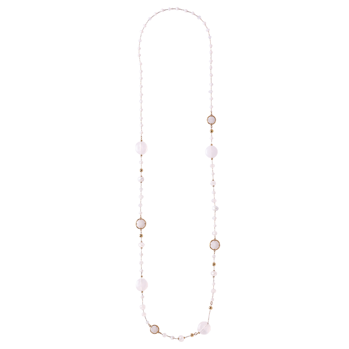 Stainless steel necklace 96cm resin crystals