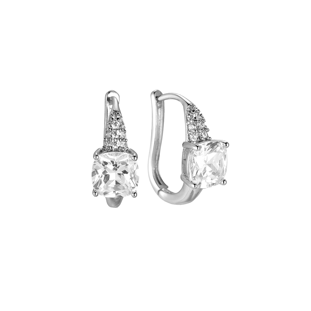 Pixelated Teardrop Diamond Gold-plated Creole