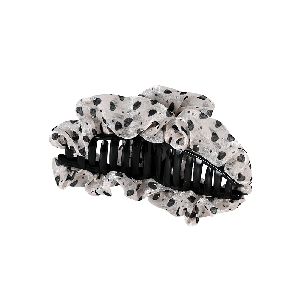 13cm white hair clip with heart print   