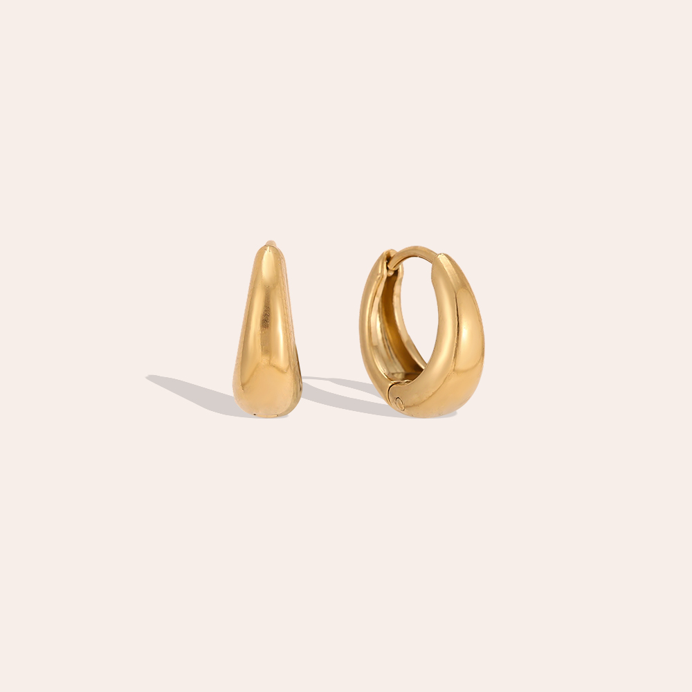 Stainless steel earrings, 14mm, classic hoop earrings  
