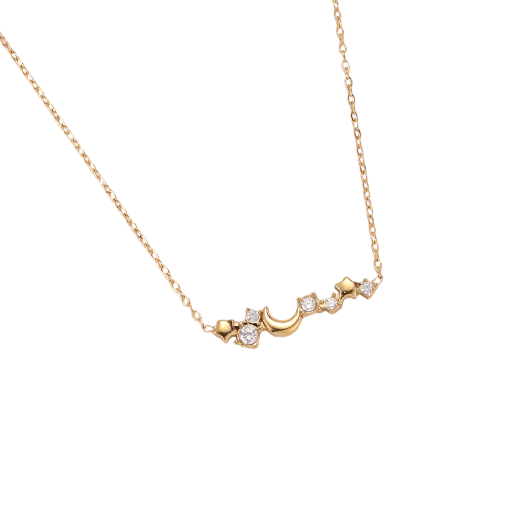 40cm stainless steel necklace with stars and a moon