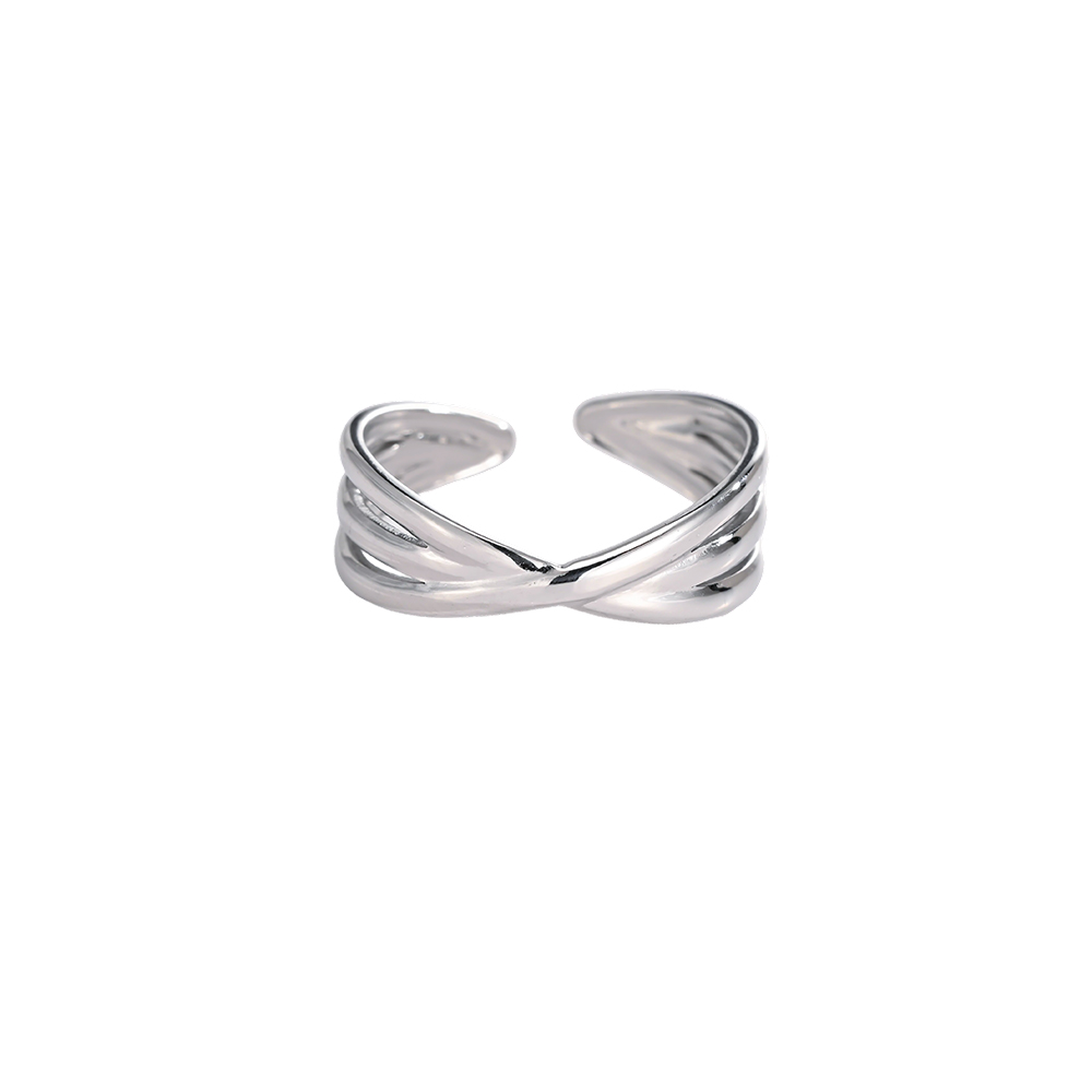Stainless Steel Ring – Adjustable, Multi-row, Crossed