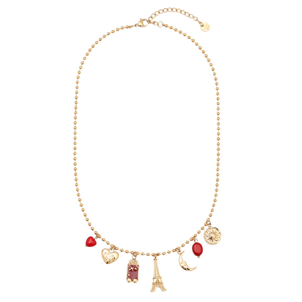 Stainless steel necklace 40cm Some Red Charms