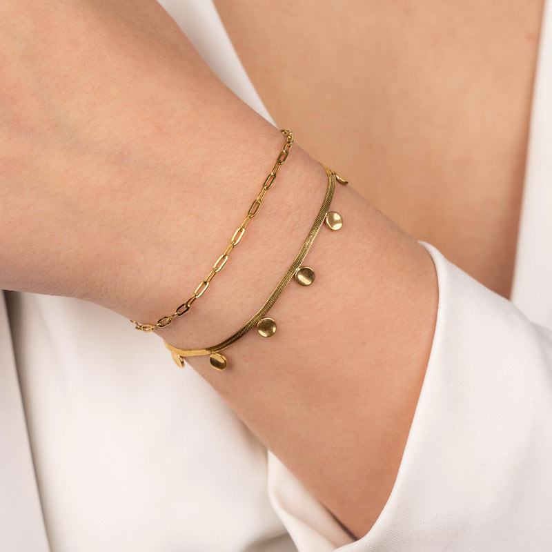 Stainless steel bracelet Elongated Link