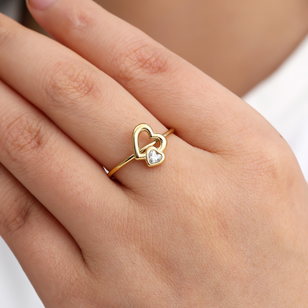 Stainless steel ring Sweet Hearts