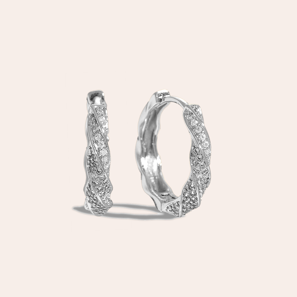 Gold-plated earrings Mini Diamonds In Hoop