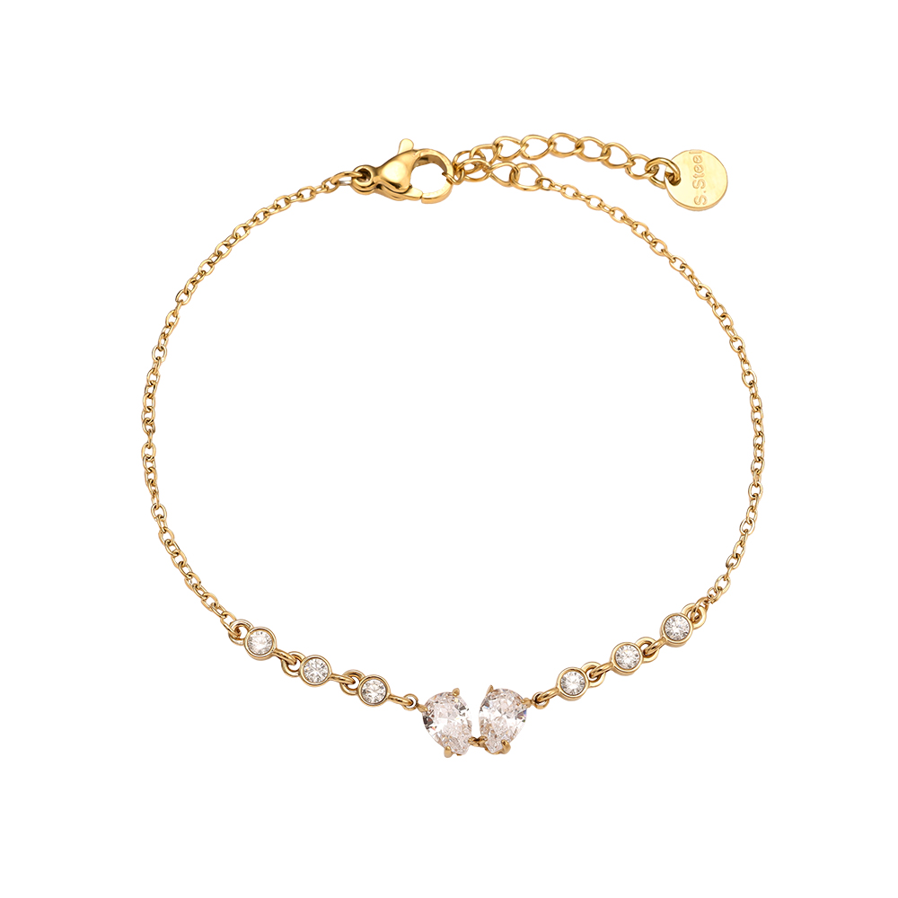 Stainless steel bracelet 16cm Fancy Sparkling Diamond