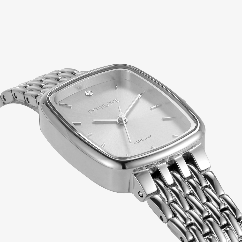 Stainless steel watch, rectangular