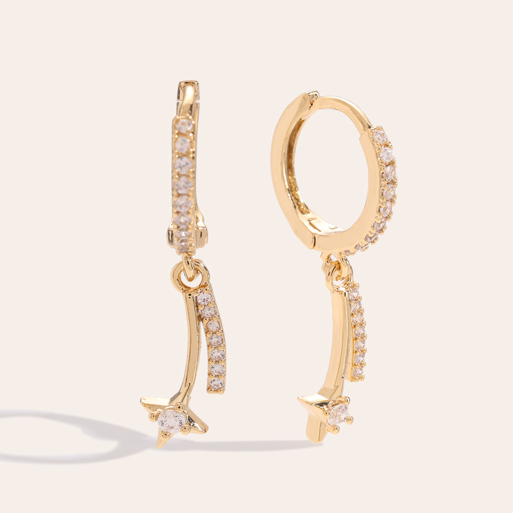 Diamond Meteor 2.0 Gold-plated earrings