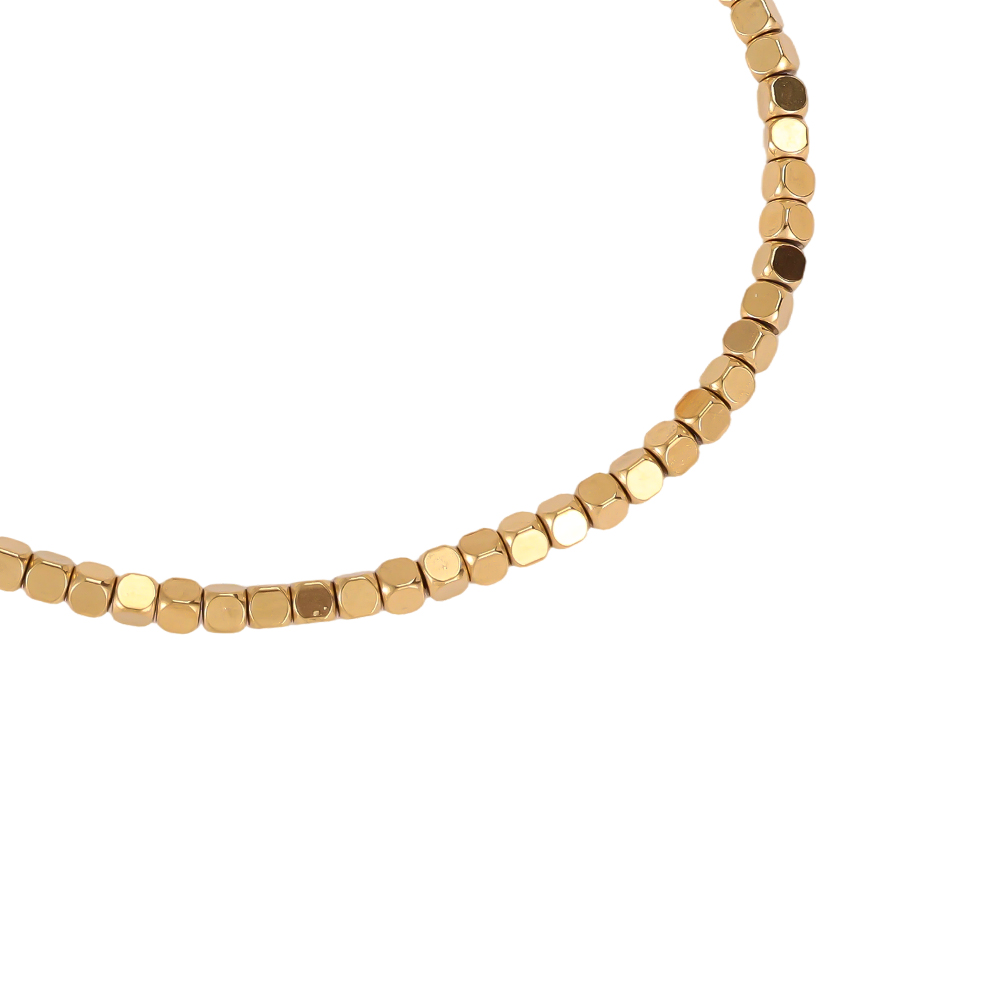 Stainless steel bracelet, elasticated, with small squares