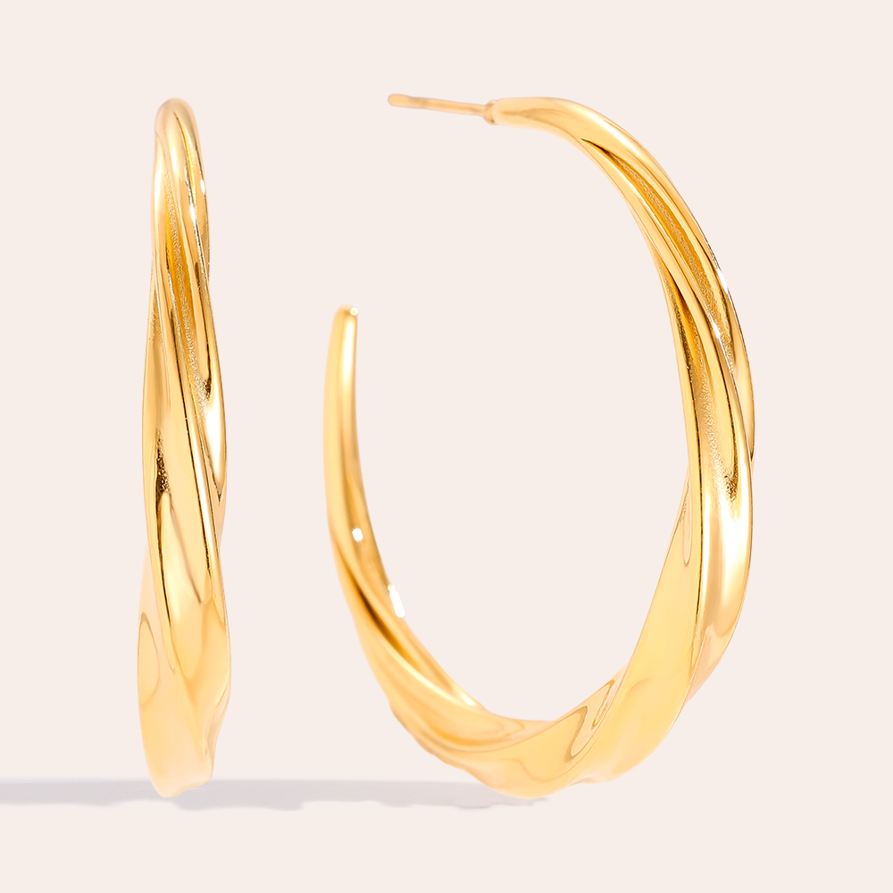 Stainless steel earrings 45mm Classic Twist