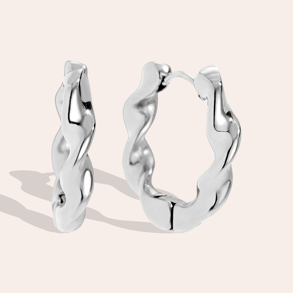 Stainless steel earrings 2.5cm Classic Twist Hoop