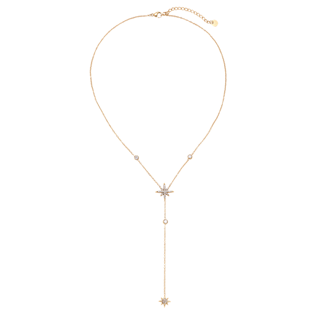 Stainless steel necklace, 40 cm, Big Dipper with cubic zirconia