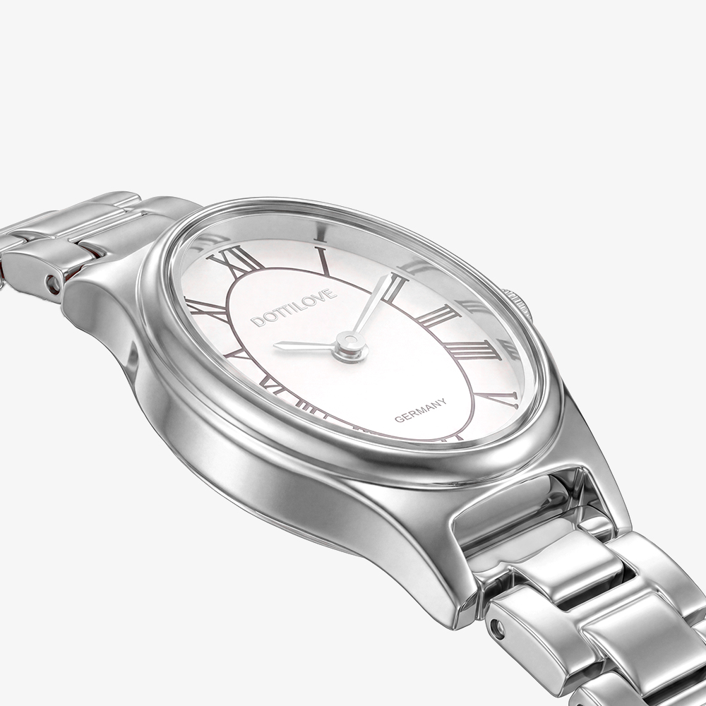 Stainless steel tonneau watch