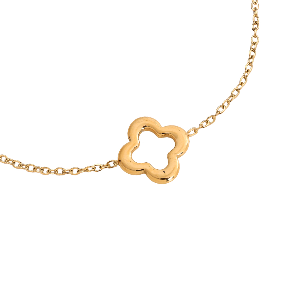 Stainless steel bracelet 16cm lucky shamrock