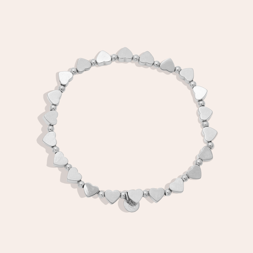 Stainless steel bracelet Elastic Heart Chain