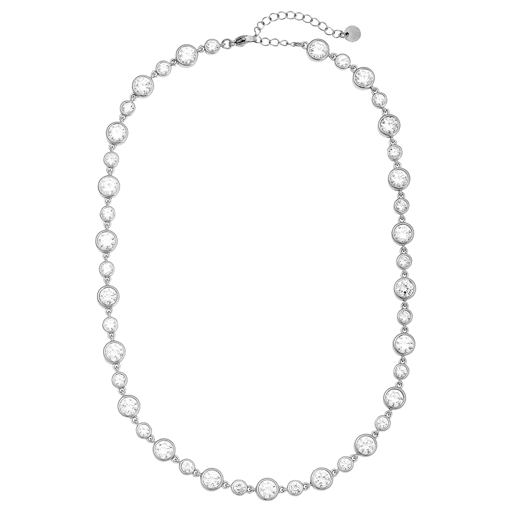 Stainless steel necklace 40cm Fancy Round Diamond Chain