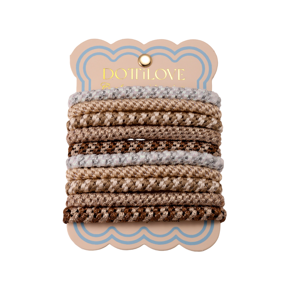 10 pcs. Brown mix rubber scrunchie set