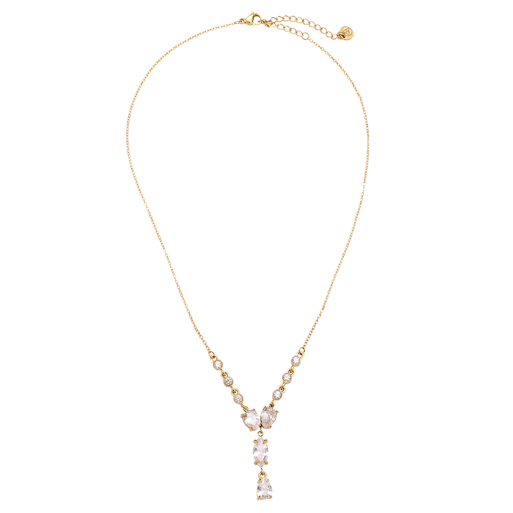 Stainless steel necklace 40cm Fancy Sparkling Diamond