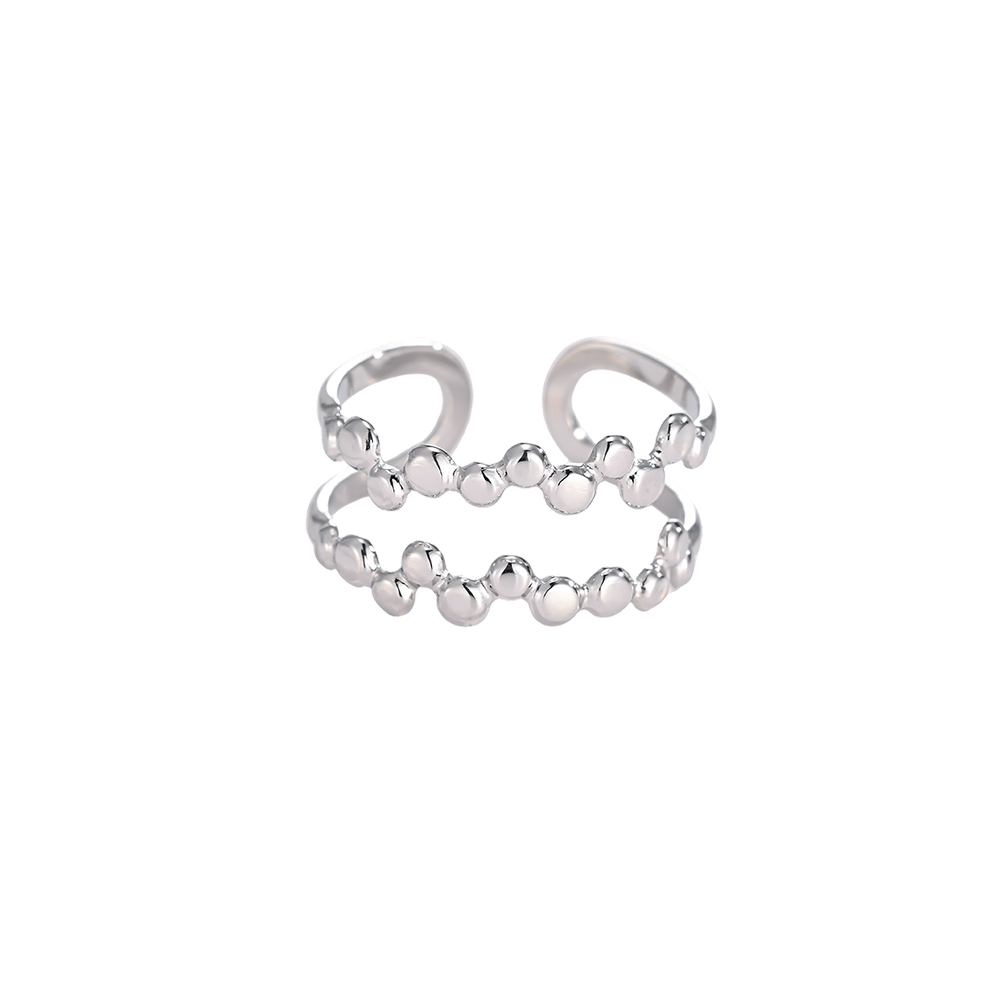 Stainless steel ring, adjustable, double row of balls